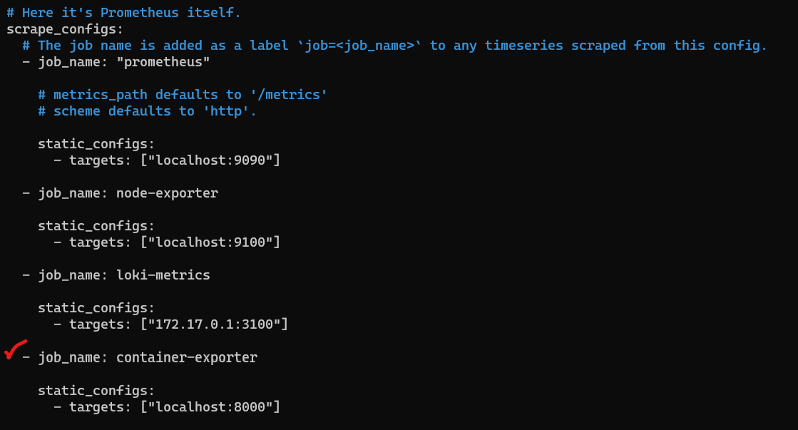 Scrape config example